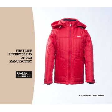 Moda tendencia niños padding abrigo rojo al aire libre abrigo de invierno
